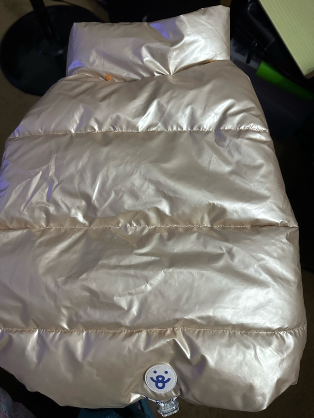 #26 Padded Metallic Rose Dog Puffer Jacket by